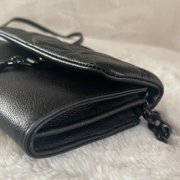 Rebecca Minkoff Edie Black Leather Wallet on a Chain Crossbody Bag - Picture 11 of 16
